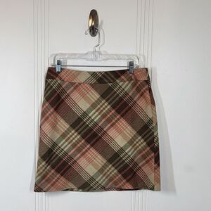 Ann Taylor Loft Pink / Tan Wool Blend Skirt